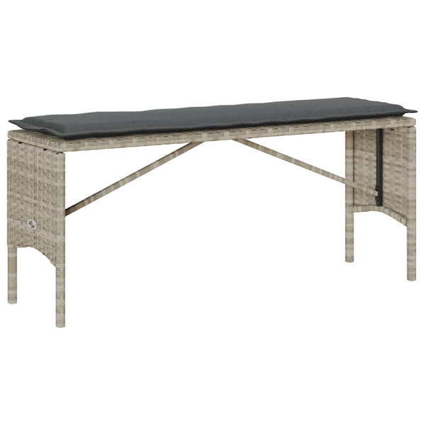 3-tlg. Garten Essgruppe Hellgrau Poly Rattan