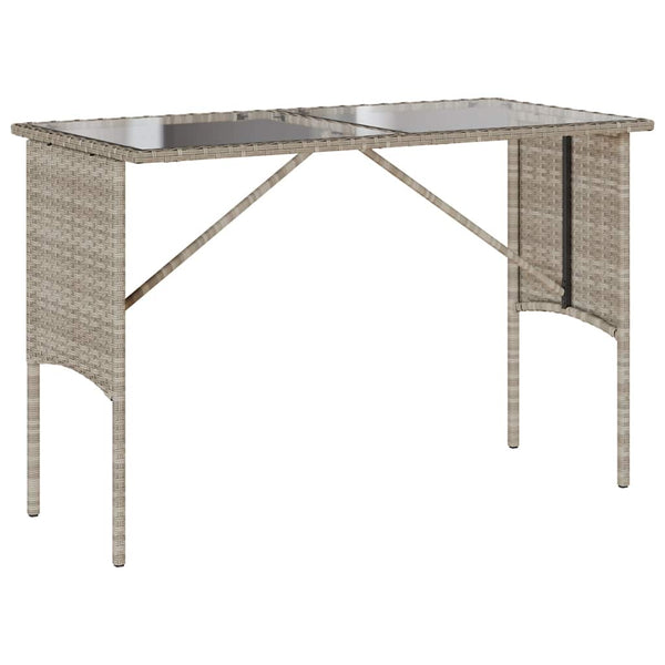3-tlg. Garten Essgruppe Hellgrau Poly Rattan
