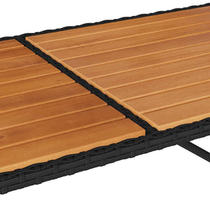 3-tlg. Garten-Essgruppe mit Kissen Schwarz Poly Rattan