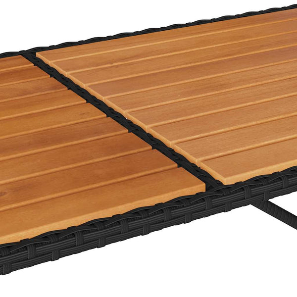 3-tlg. Garten-Essgruppe mit Kissen Schwarz Poly Rattan