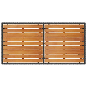 3-tlg. Garten-Essgruppe mit Kissen Schwarz Poly Rattan