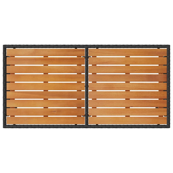 3-tlg. Garten-Essgruppe mit Kissen Schwarz Poly Rattan