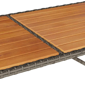 3-tlg. Garten-Essgruppe mit Kissen Grau Poly Rattan