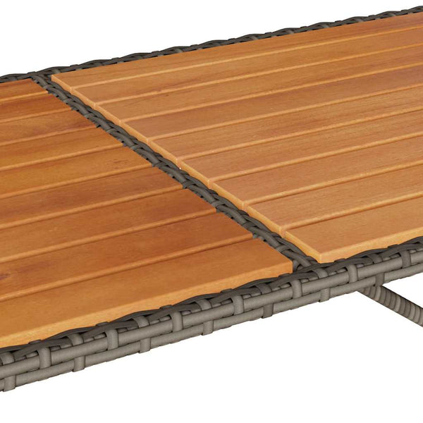 3-tlg. Garten-Essgruppe mit Kissen Grau Poly Rattan