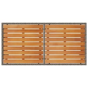 3-tlg. Garten-Essgruppe mit Kissen Grau Poly Rattan