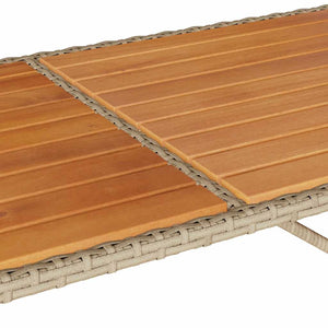 3-tlg. Garten-Essgruppe mit Kissen Beige Poly Rattan