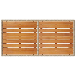 3-tlg. Garten-Essgruppe mit Kissen Beige Poly Rattan