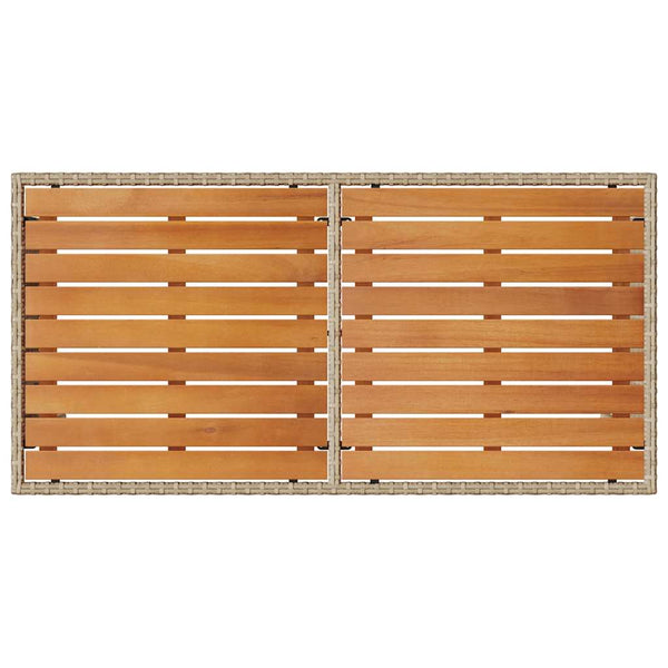 3-tlg. Garten-Essgruppe mit Kissen Beige Poly Rattan