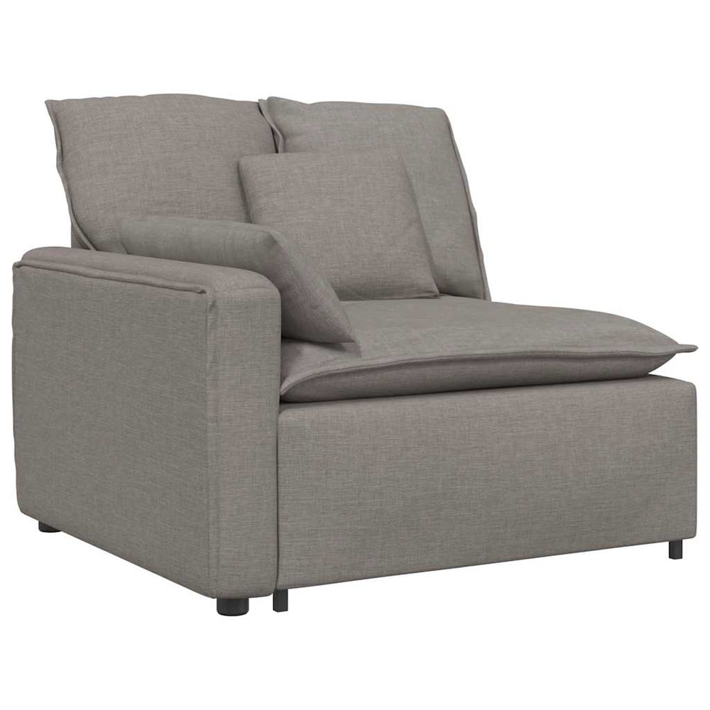 Modulares Sofa Endmodul Taupe mit Armlehne