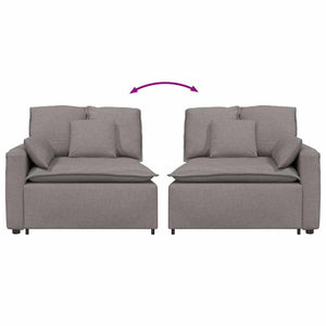 Modulares Sofa Endmodul Taupe mit Armlehne