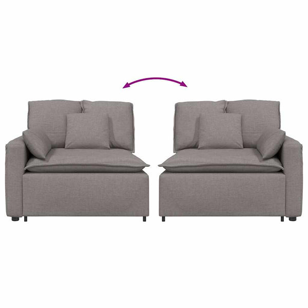 Modulares Sofa Endmodul Taupe mit Armlehne