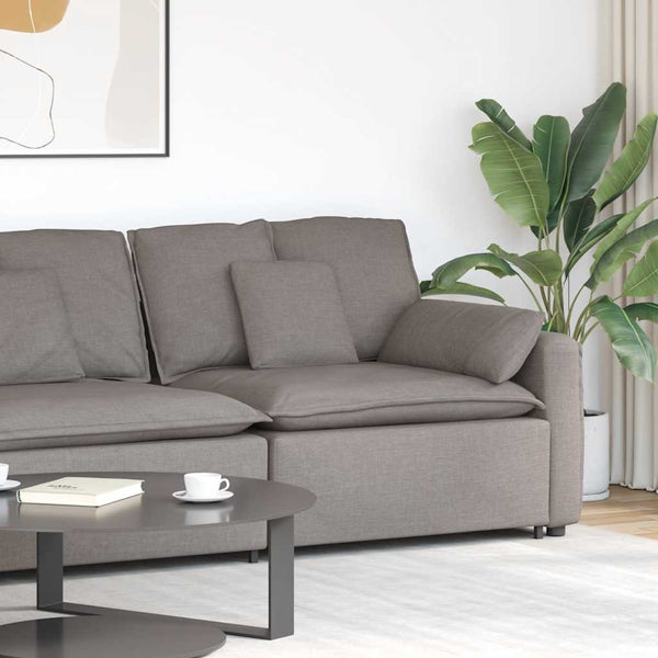 Modulares Sofa Endmodul Taupe mit Armlehne