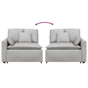 Modulares Sofa Endmodul Wolkengrau mit Armlehne