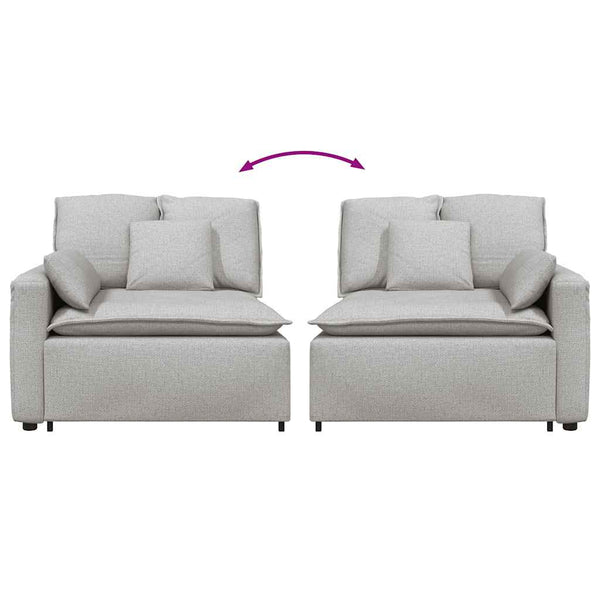 Modulares Sofa Endmodul Wolkengrau mit Armlehne