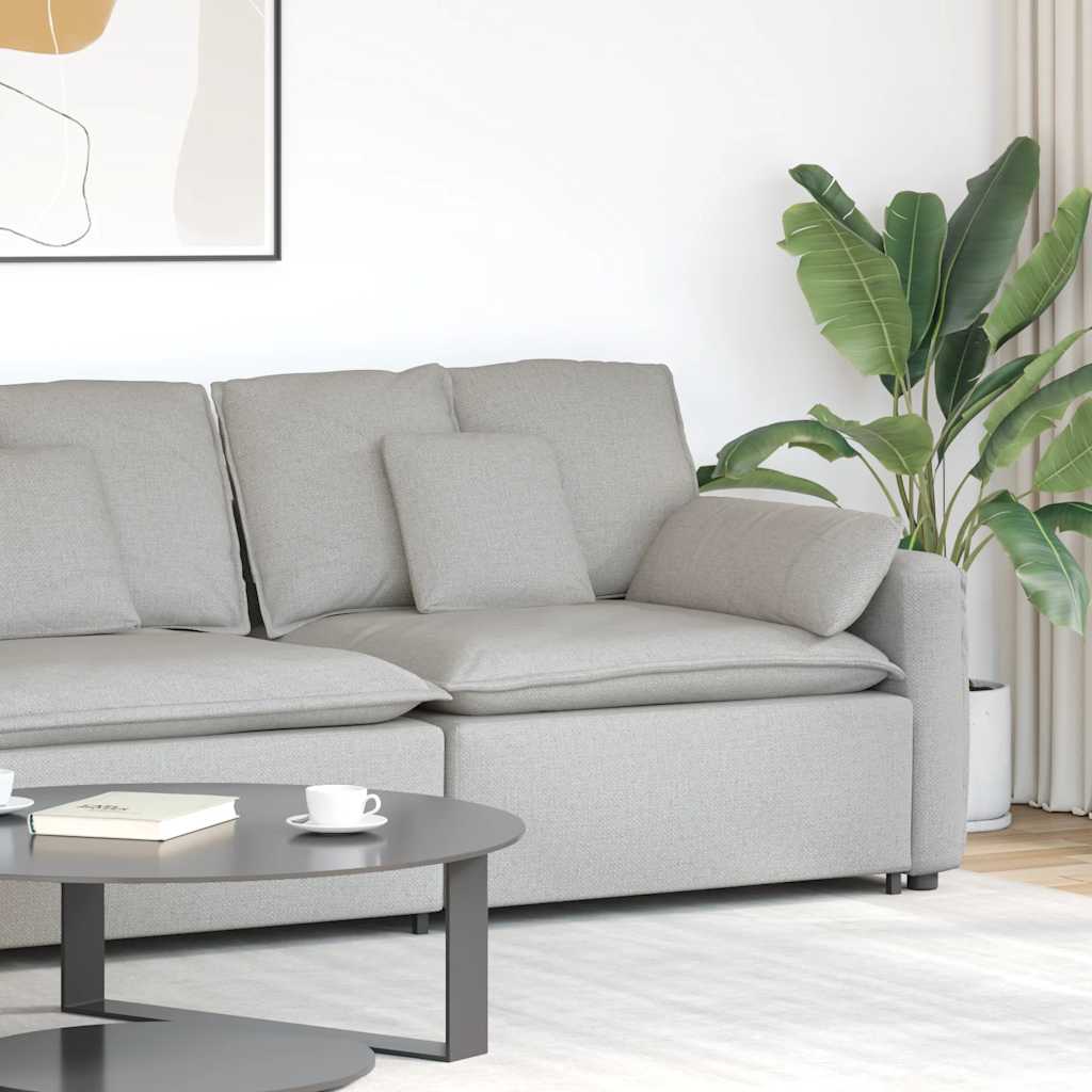 Modulares Sofa Endmodul Wolkengrau mit Armlehne