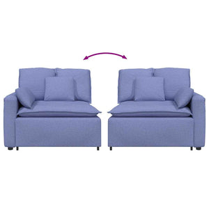 Modulares Sofa Endmodul Jeansblau mit Armlehne