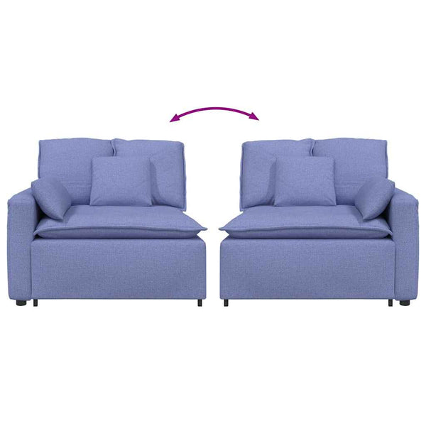 Modulares Sofa Endmodul Jeansblau mit Armlehne