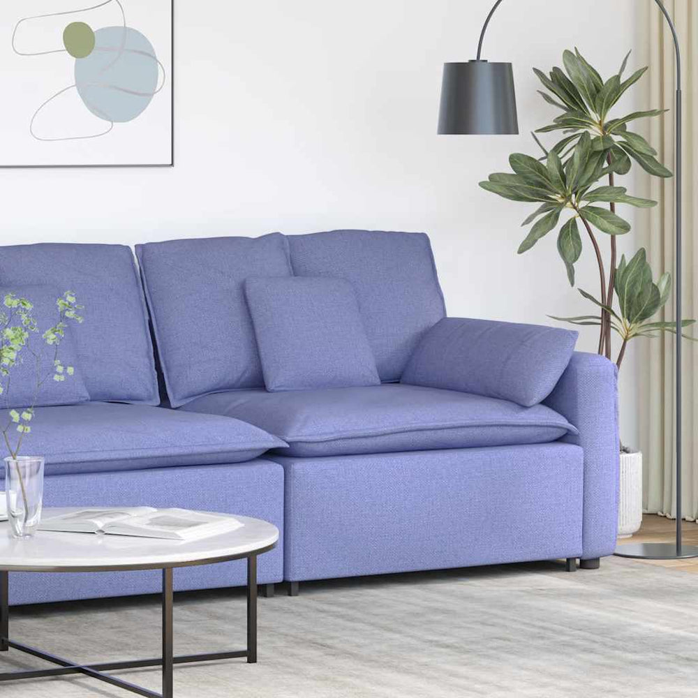 Modulares Sofa Endmodul Jeansblau mit Armlehne