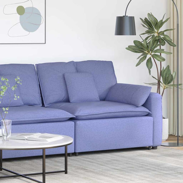 Modulares Sofa Endmodul Jeansblau mit Armlehne