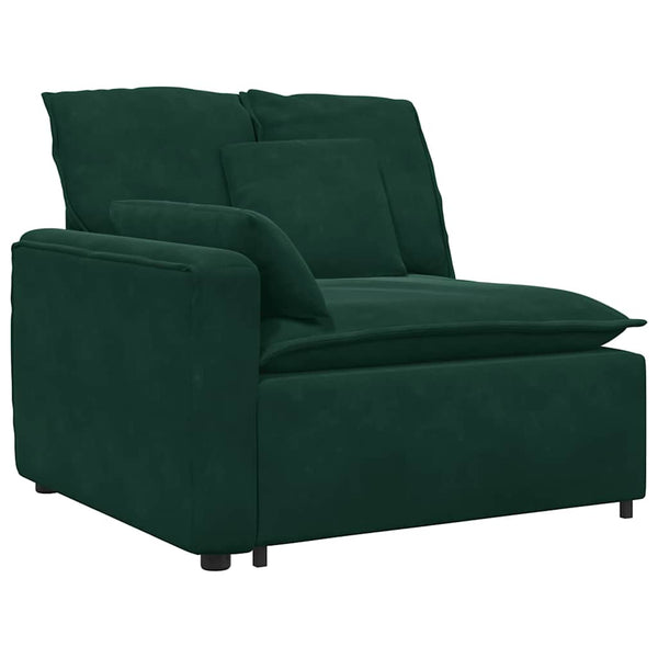Modulares Sofa Endmodul Dunkelgrün mit Armlehne