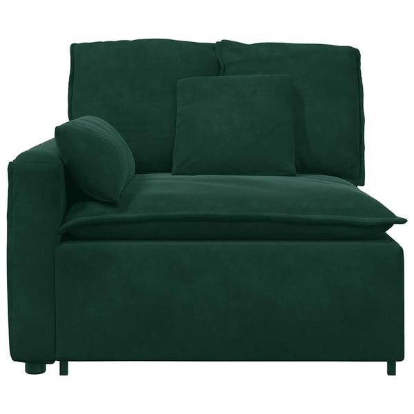 Modulares Sofa Endmodul Dunkelgrün mit Armlehne