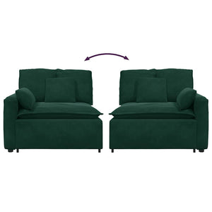 Modulares Sofa Endmodul Dunkelgrün mit Armlehne