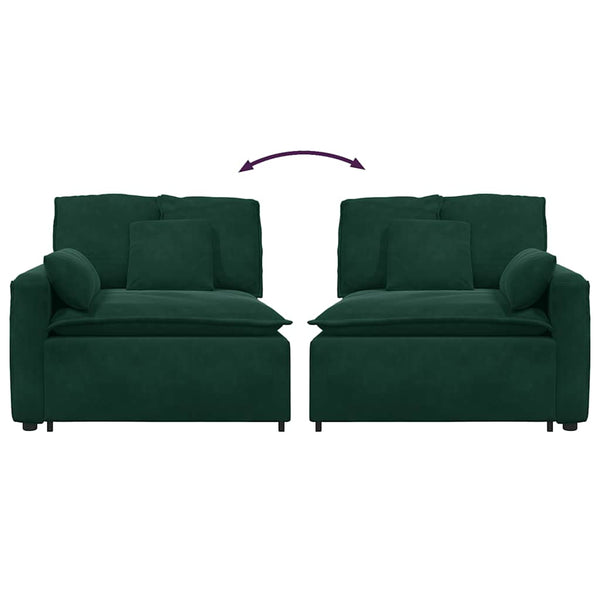 Modulares Sofa Endmodul Dunkelgrün mit Armlehne