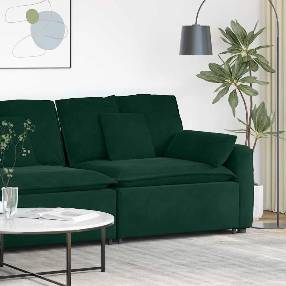 Modulares Sofa Endmodul Dunkelgrün mit Armlehne