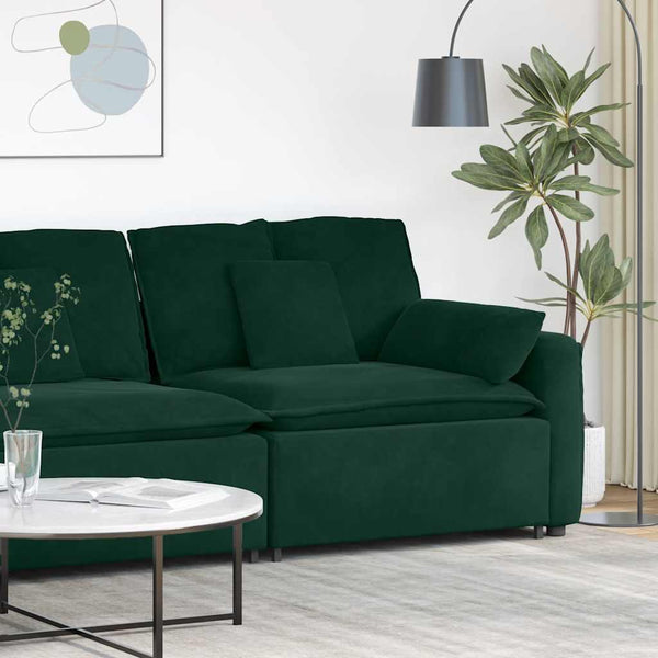 Modulares Sofa Endmodul Dunkelgrün mit Armlehne