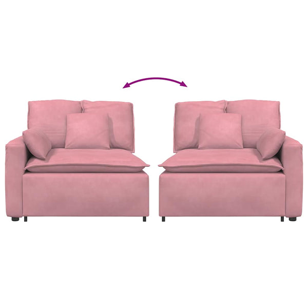 Modulares Sofa Endmodul Rosa mit Armlehne