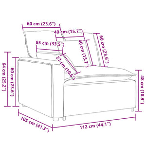 Modulares Sofa Endmodul Rosa mit Armlehne