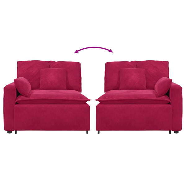 Modulares Sofa Endmodul Weinrot 100cm