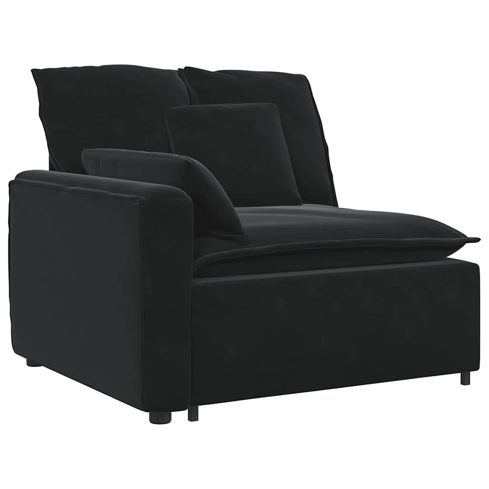 Modulares Sofa Endmodul Schwarz mit Armlehne