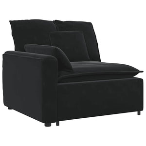Modulares Sofa Endmodul Schwarz mit Armlehne