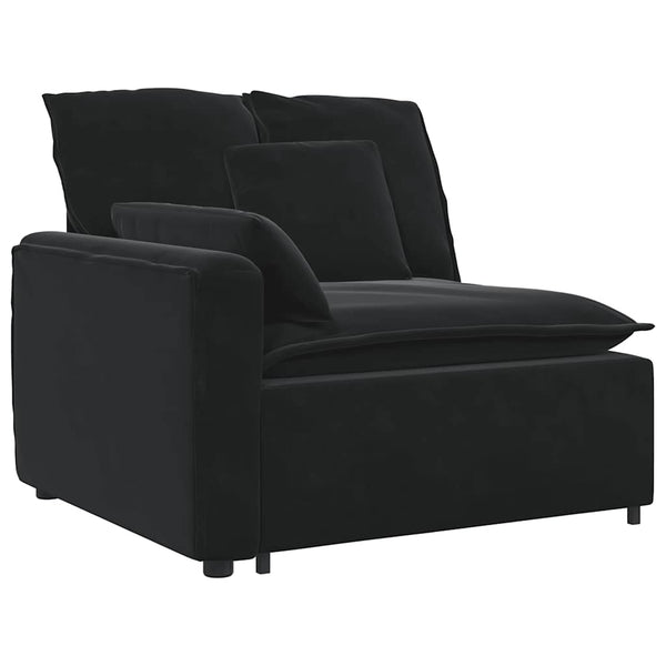Modulares Sofa Endmodul Schwarz mit Armlehne