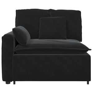 Modulares Sofa Endmodul Schwarz mit Armlehne