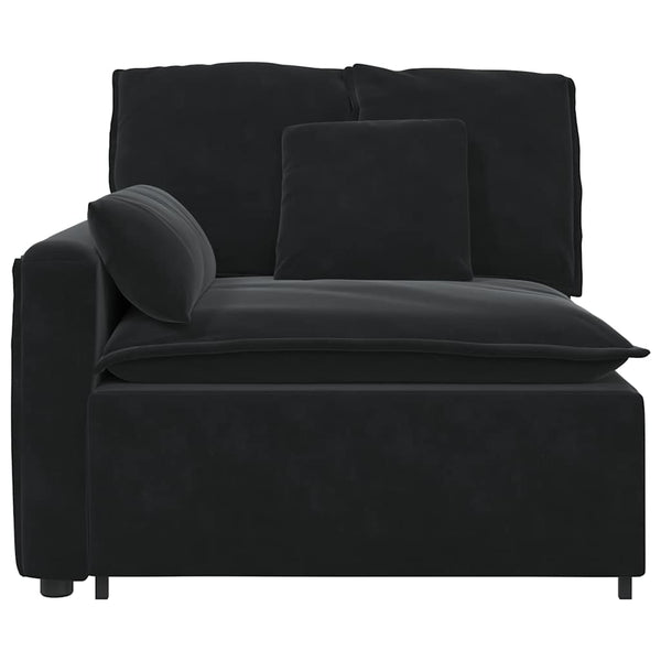 Modulares Sofa Endmodul Schwarz mit Armlehne