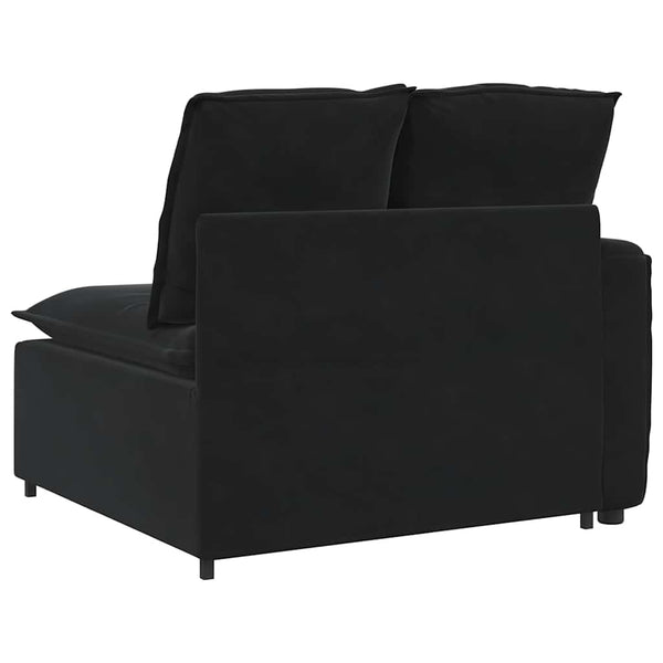 Modulares Sofa Endmodul Schwarz mit Armlehne