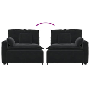 Modulares Sofa Endmodul Schwarz mit Armlehne