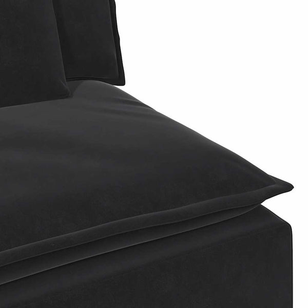 Modulares Sofa Endmodul Schwarz mit Armlehne