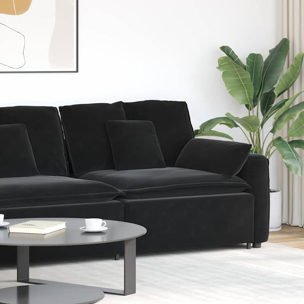 Modulares Sofa Endmodul Schwarz mit Armlehne