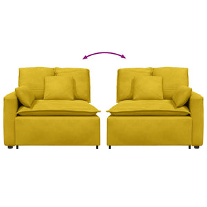 Modulares Sofa Endmodul Gelb mit Armlehne
