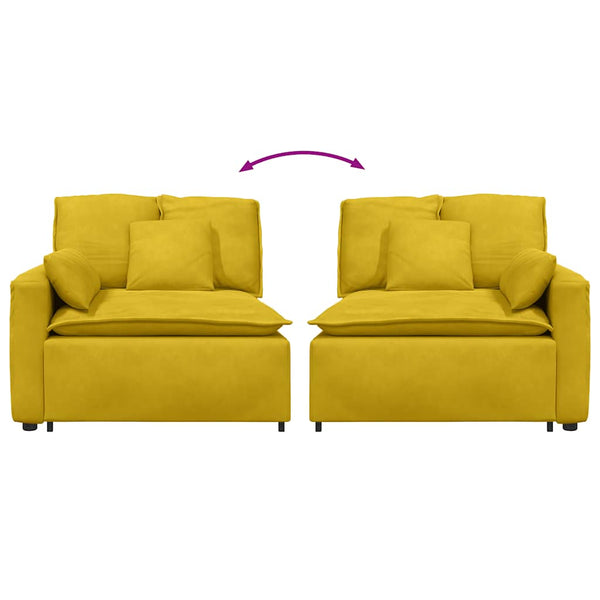 Modulares Sofa Endmodul Gelb mit Armlehne