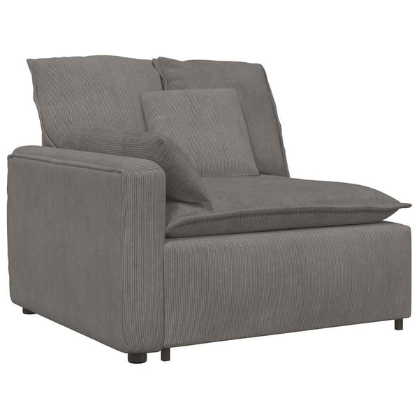 Modulares Sofa Endmodul Hellgrau mit Armlehne
