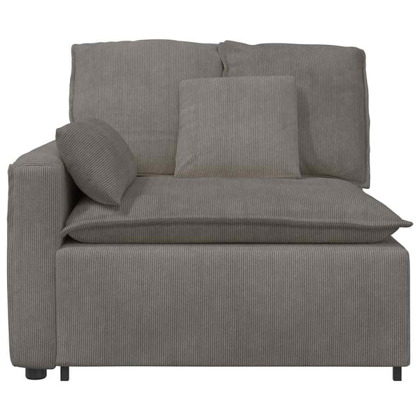 Modulares Sofa Endmodul Hellgrau mit Armlehne
