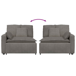 Modulares Sofa Endmodul Hellgrau mit Armlehne