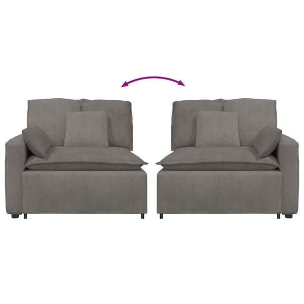 Modulares Sofa Endmodul Hellgrau mit Armlehne