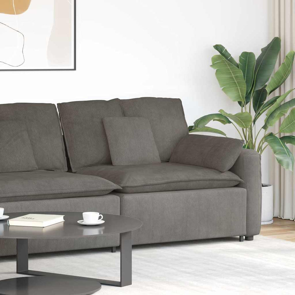 Modulares Sofa Endmodul Hellgrau mit Armlehne