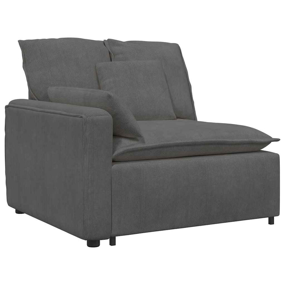 Modulares Sofa Endmodul Dunkelgrau mit Armlehne