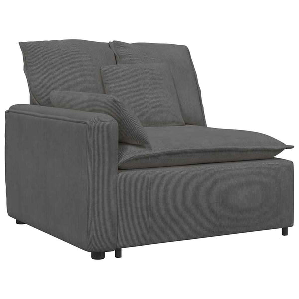 Modulares Sofa Endmodul Dunkelgrau mit Armlehne